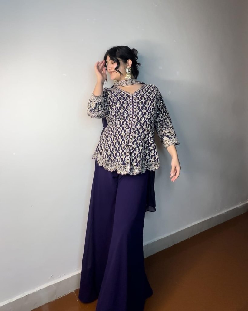beautiful three piece suit in 1742190538 Beautiful Three Piece Suit In Purple Color