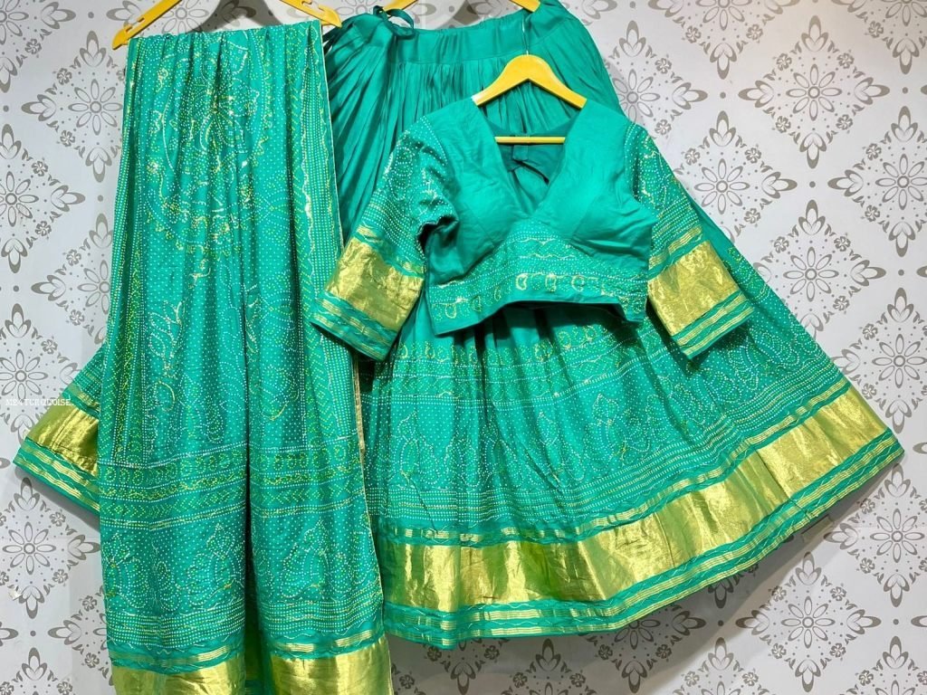 beautiful turquoise color chol 1742640006 Beautiful Turquoise Color Choli With Gajji Dupatta