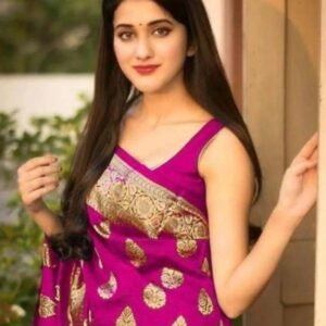 Beautiful Wear Pink Soft Lichi Silk Saree Designer Saree