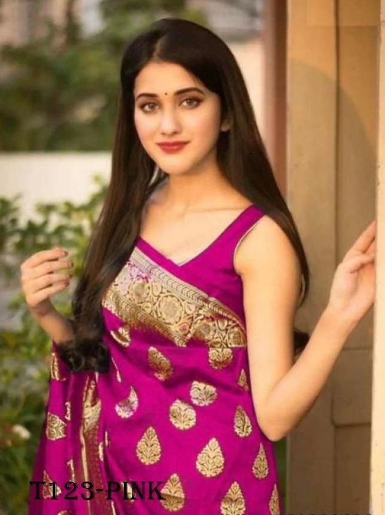 beautiful wear pink soft lichi 1719045032 Beautiful Wear Pink Soft Lichi Silk Saree Designer Saree