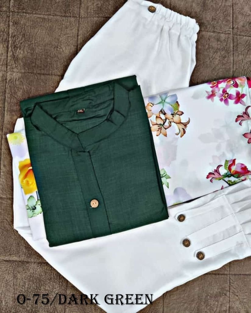 best dark green cotton kurti w 1724419351 Best Dark Green cotton Kurti With Dupatta