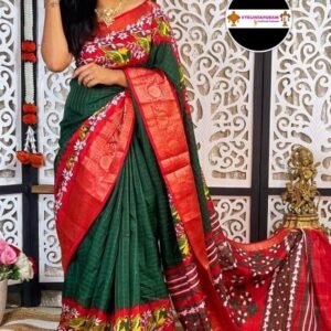 Best Dark Green Dola Silk Saree For Women
