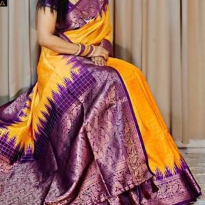 Best Ikkat Pattern Border Purple Silk Saree