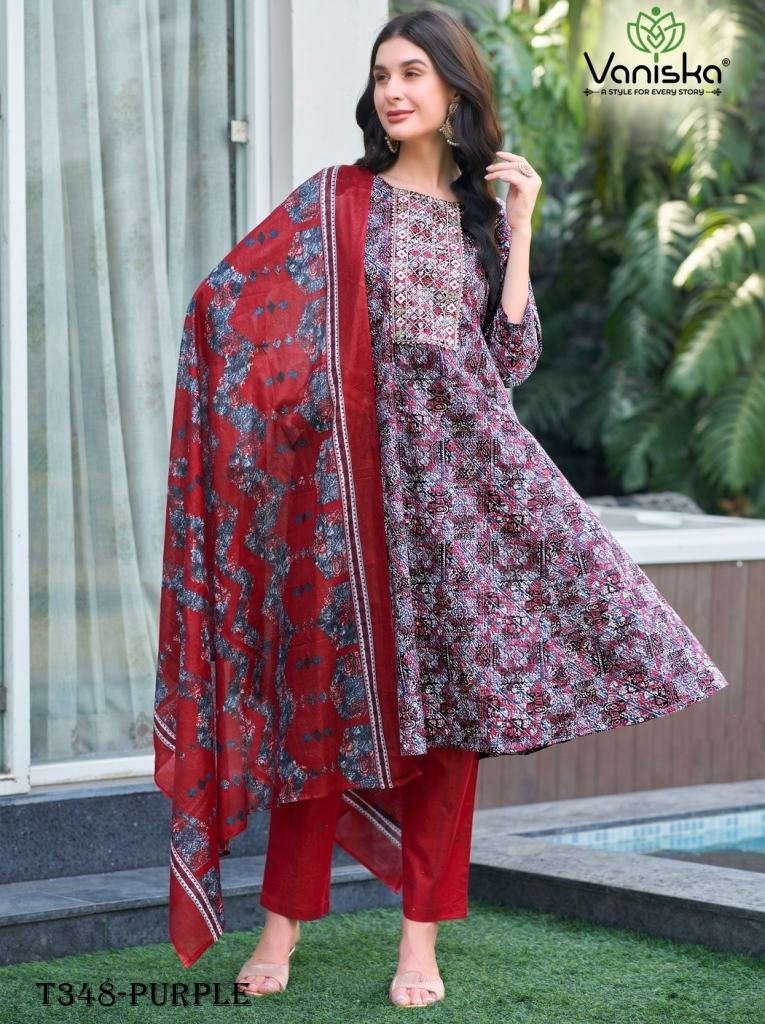 best purple pure cotton kurti 1724414476 Best Purple Pure Cotton Kurti Pant Set With Dupatta