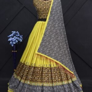 Best Quality By Fab Funda Yellow Muslin Cotton Lehenga Choli