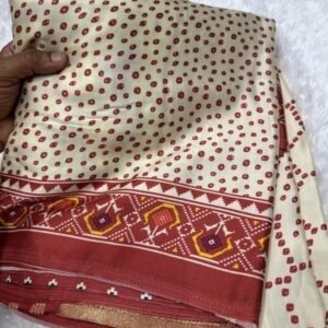 Best Quality Gajji Silk White Saree