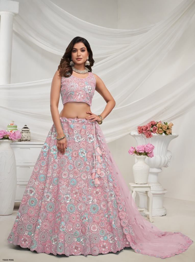 best quality pink soft net leh 1722933699 Best Quality Pink Soft Net Lehenga Choli