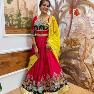 Best Rate Gujju Pink Lehenga For Navratri
