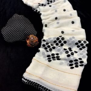 Black Attractive Whiter Soft Georgette Saree