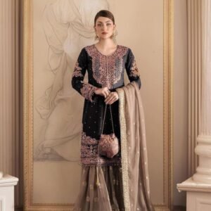 Black Exclusive Heavy Work Faux Georgette Pakistani Sharara Suits