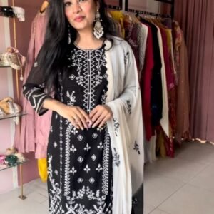 Black Party Wear Semi Stitched Pakistani Suits