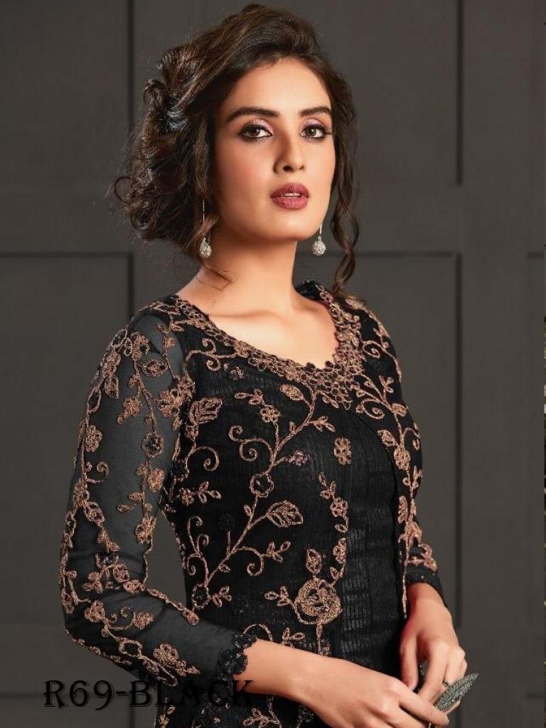 black sequence work pakistani 1718617198 Black Sequence Work Pakistani Semi Stitched Net Koti Suits