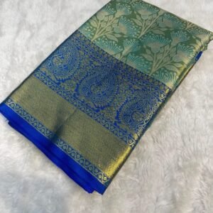 Blue color Handloom Weaving Pure Kanjivaram Silk Saree
