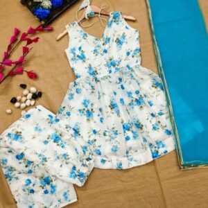 Blue Fox Georgette Floral Sharara Set