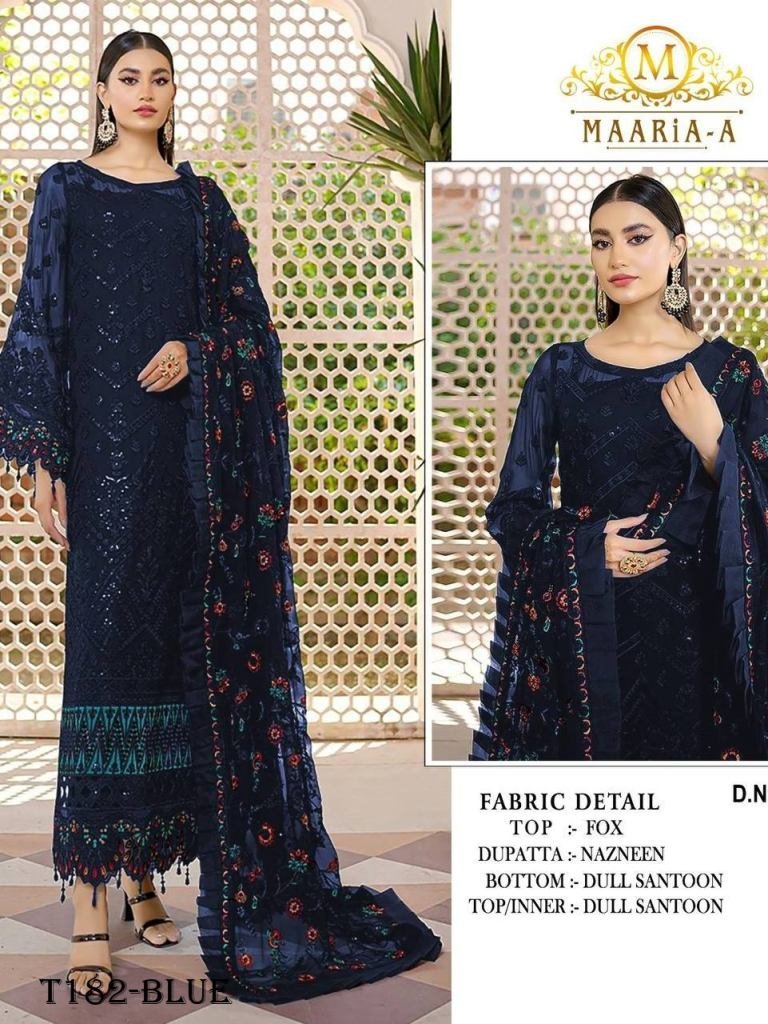 blue pure georgette salwar sui 1720266187 Blue Pure Georgette Pakistani Suit From Fab Funda