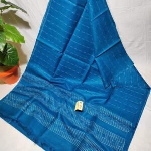 Blue Striped Kota Viscose Silk Saree