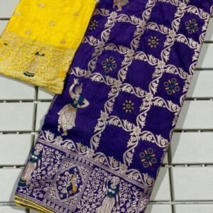 Blue Wedding Dola Silk Saree