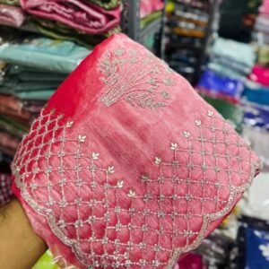 Blush Pink Designer Dana Hand Work Jimmy Choo Saree