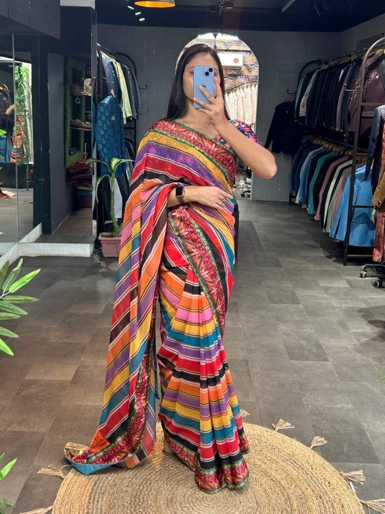 bollywood alia multi lining ge 1712309894 Bollywood Alia Multi Lining Georgette Sequence Saree