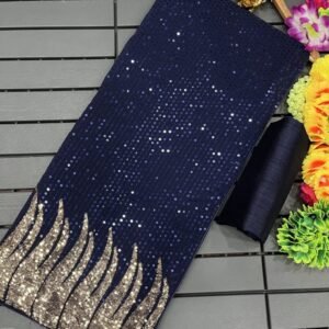 Bollywood BlockBuster 60 gram Georgette Blue Sequence Saree