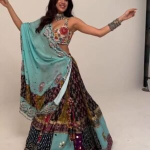 Bollywood Navratri Special Digital Printed Lehenga Choli With Real Mirror Work