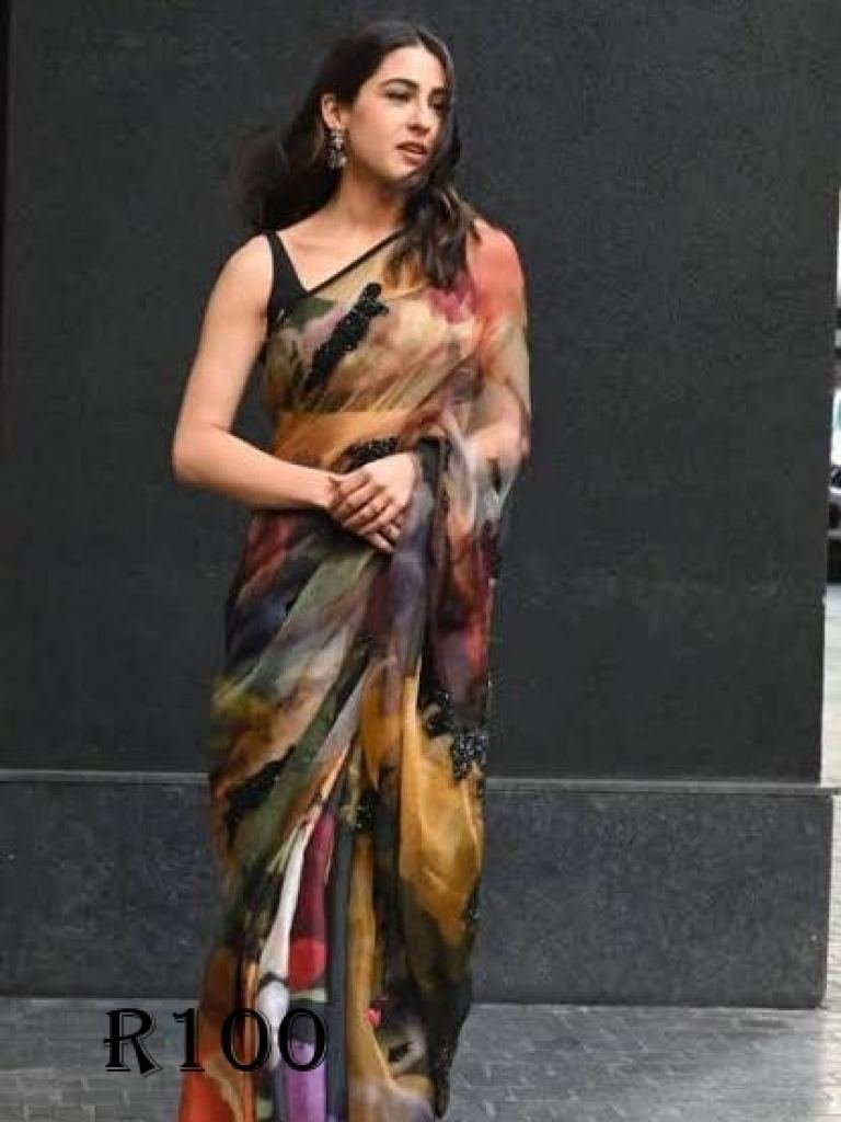 bollywood style printed organz 1719910680 Bollywood Style Printed Organza Saree