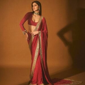 Bollywood Wear Red Pure Georgette Saree