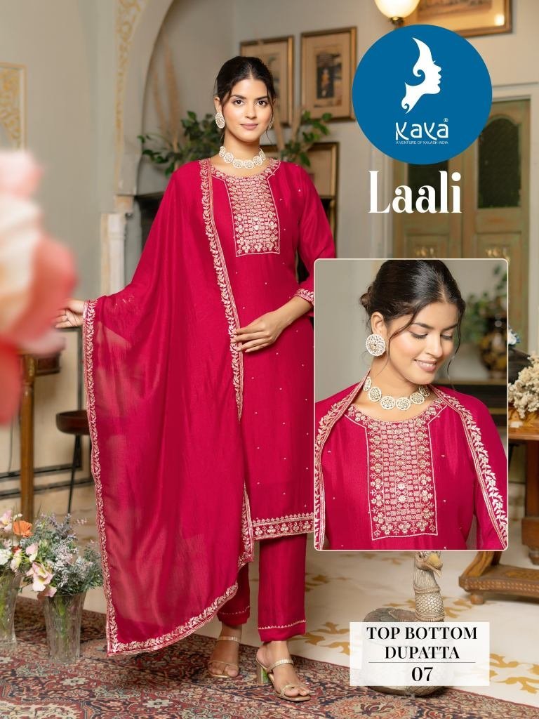 branded laali pink straight cu 1733976011 Branded Laali Pink Straight Cut Vichitra Silk Three Piece Kurti Set