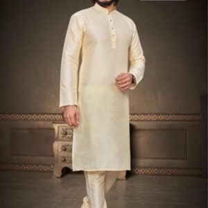 Branded Party Wear Men Plain Silk Kurta Pajama