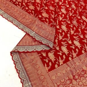 New Bridal Collection Red Pure Georgette Designer Saree