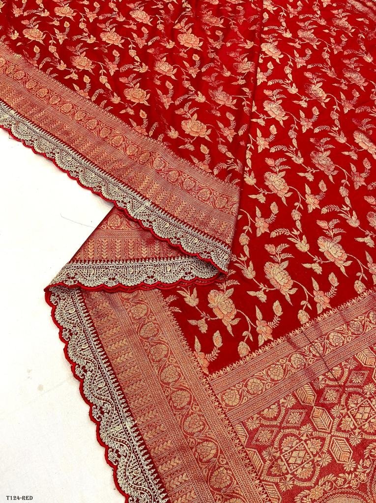 bridal collection red pure geo 1719048247 New Bridal Collection Red Pure Georgette Designer Saree