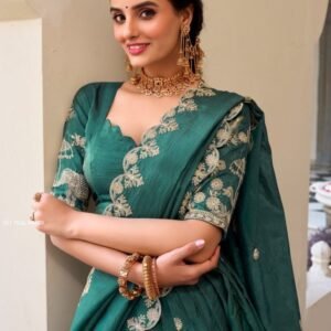 Bridel Mehndi Wear Teal Green Colour Lehenga Choli