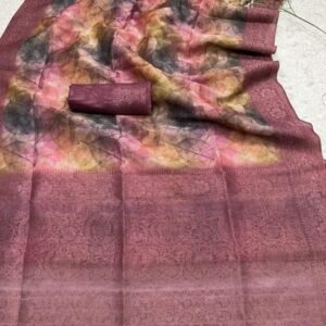 Brown Classic Printed Pure Smooth Chanderi Silk Saree