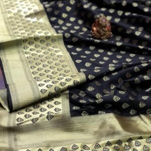 Brown Vani Butta Pure Banarasi Silk Saree