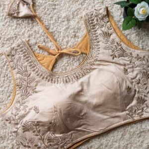 Butter Silk With Sequence Touch Cream Blouse