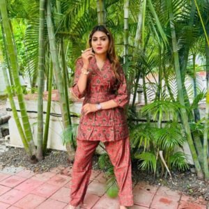 Buy Best Red Cotton Digital Print Co Ord Set