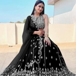 Buy Black Georgette With Design Work Lehenga Choli