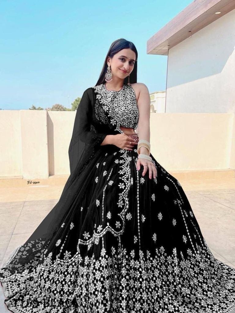 buy black georgette with desig 1719916150 Buy Black Georgette With Design Work Lehenga Choli
