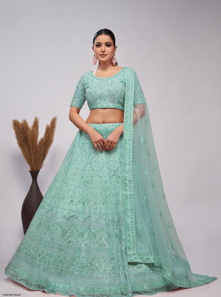 buy sequins work sky blue soft 1723007580 Buy Sequins Work Sky Blue Soft Net Lehenga Choli