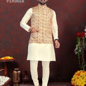 Casual Printed Koti With Silk Men Plain Kurta For Men Wedding