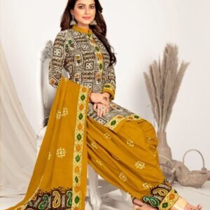 Casual Printed Pure Cotton Readymade Printed Patiala Suit