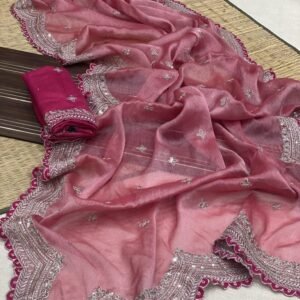 Chery Heavy Designer Full Embroidery Work Sitara Simar Saree
