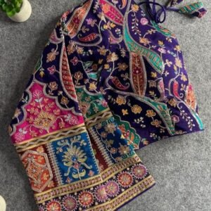 Chinon Position Printed Purple Crepe Padded Blouse