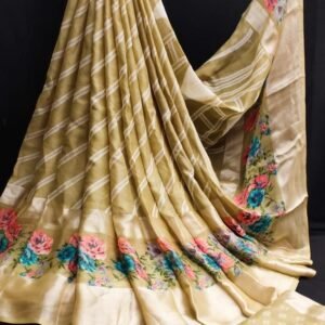 Coffe Pure Moss Georgette Sarees