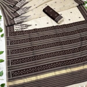 Coffe Soft Muga Silk Saree With Tassels