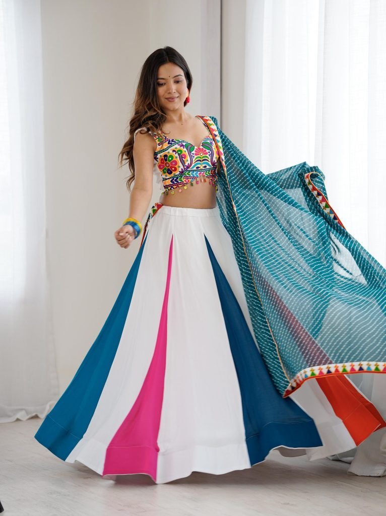 colorful navratri heavy rayon 1757591500 Colorful Navratri Heavy Rayon Lehenga Choli