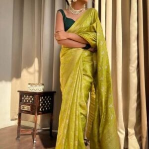 Copper Zari Weaving Pure Banarasi Soft Silk Saree