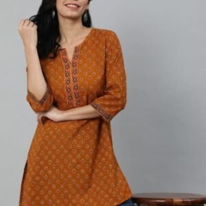 Cotton Casual Pine Kurti With Printed Work