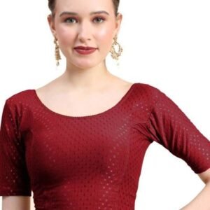 Cotton Lycra Maroon Readymade Blouse
