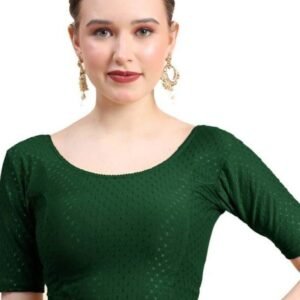 Cotton Lycra Readymade Green Blouse